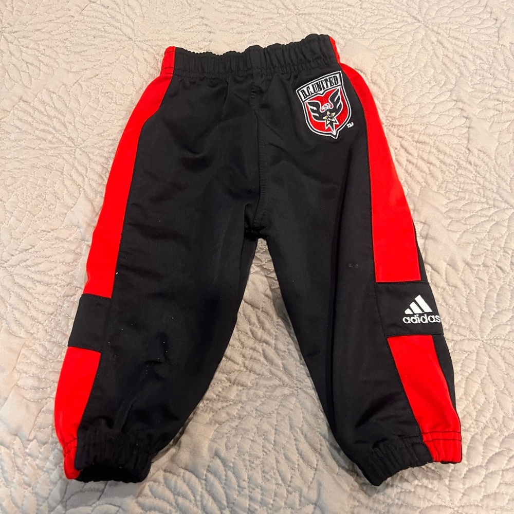 Adidas Black and Red Pants Size 12 months